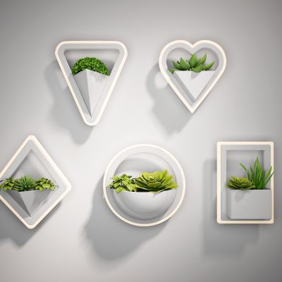 北欧绿植壁灯3D模型