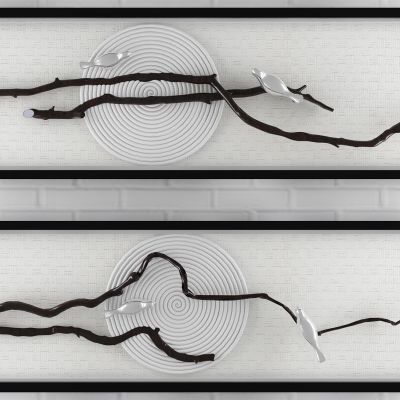 中式干枝挂画组合