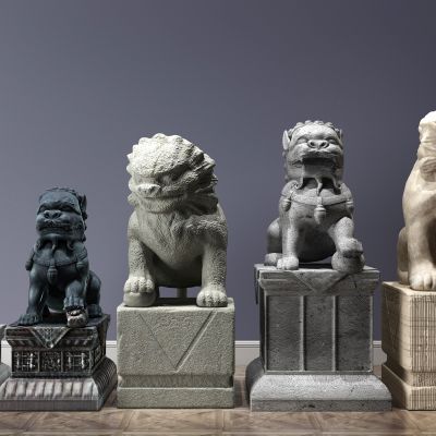 中式石狮子雕塑