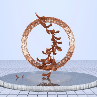 现代景观艺术抽象雕塑水景