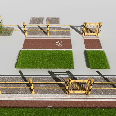 现代农村围挡木栅栏