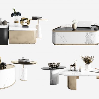 现代金属茶几组合