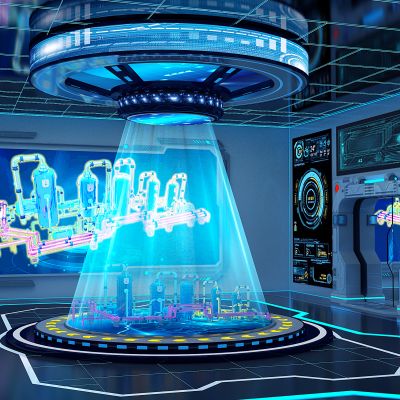 现代宇宙飞船太空舱展厅