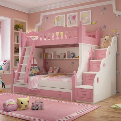北欧儿童女孩房儿童上下床