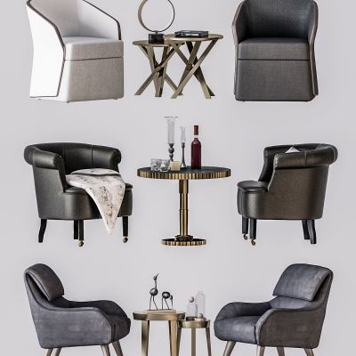 简欧椅子茶几组合