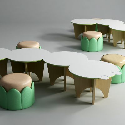 现代幼儿教室书桌椅