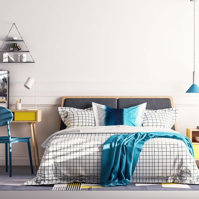 北欧双人床 书桌椅