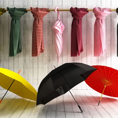 现代雨伞 围巾