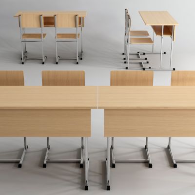 现代双人课桌椅  教室书桌椅