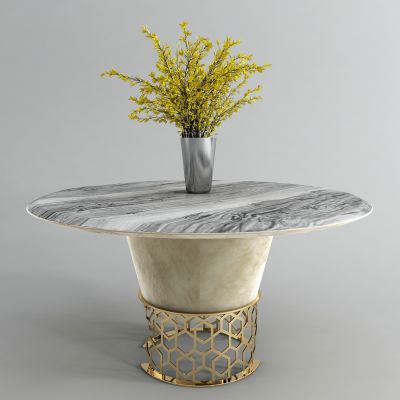 现代圆几  花艺组合