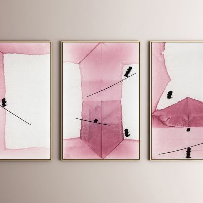 北欧粉色抽象装饰画