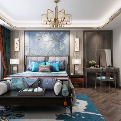 新中式轻奢主卧室