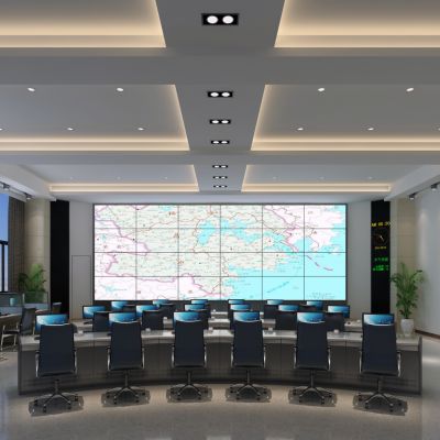 现代监控中心指挥中心  会议室  会议桌3D模型