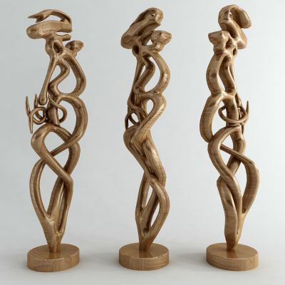 现代神棍 木雕 饰品 工艺品