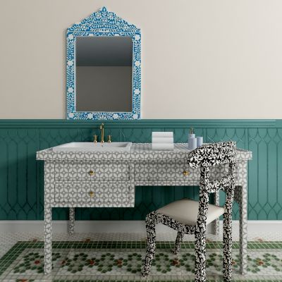 东南亚梳妆台 镜子  椅子