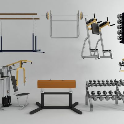 现代体育器械  双杠  木马  杠铃