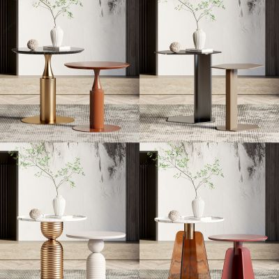 现代金属边几圆几