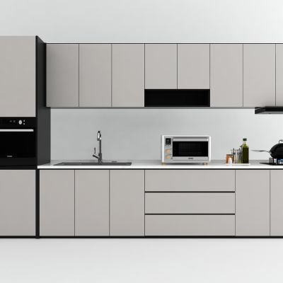 现代橱柜 冰箱 烤箱