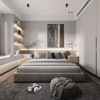现代卧室，卧室