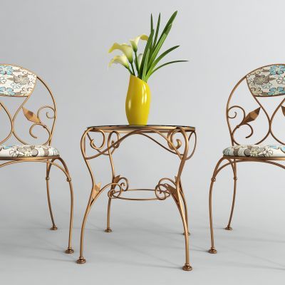 英式铁艺茶桌椅组合