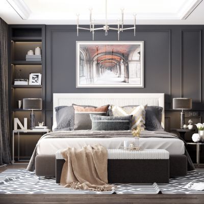 后现代高级灰轻奢卧室