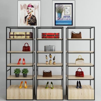 现代货架 装饰架 鞋架3D模型