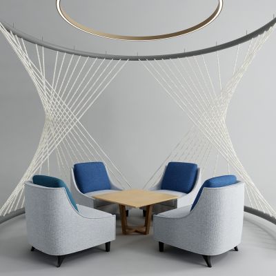 现代休闲桌椅 麻绳