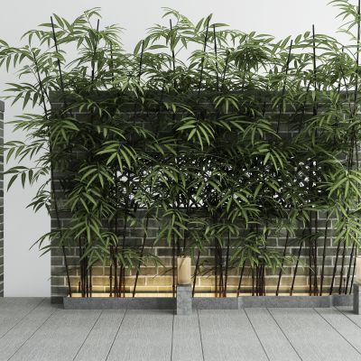 新中式竹子  围墙