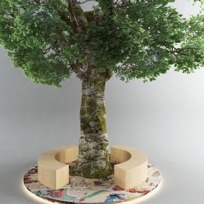 现代枯树 大树 装饰树干