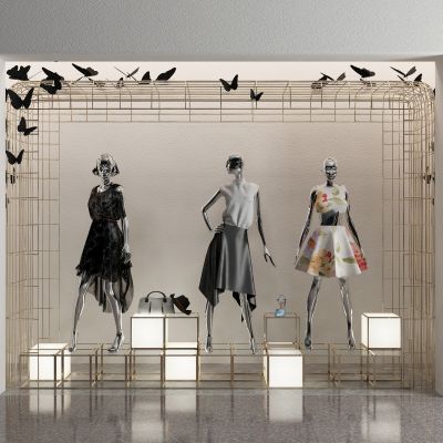 现代服装店  橱窗模特