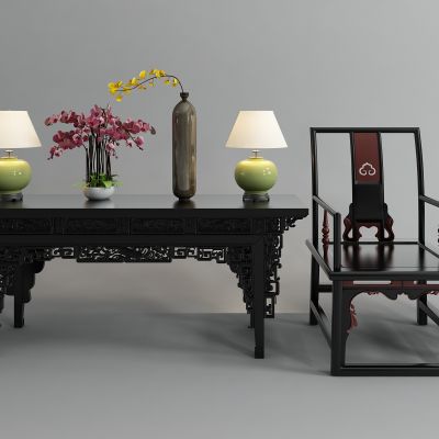 中式椅子边几组合