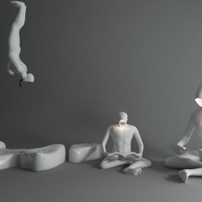 现代人物雕塑装饰灯