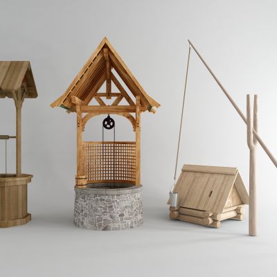 现代景观小建筑 井棚组合