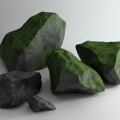 现代自然风青苔石头 石块 文化石