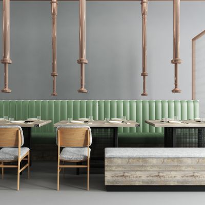 工业风烤肉店 火锅店桌椅 卡座