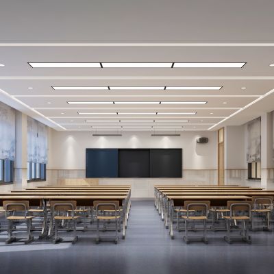 现代多媒体教室 书法教室 书桌椅