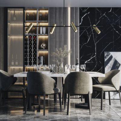 现代高级灰餐厅