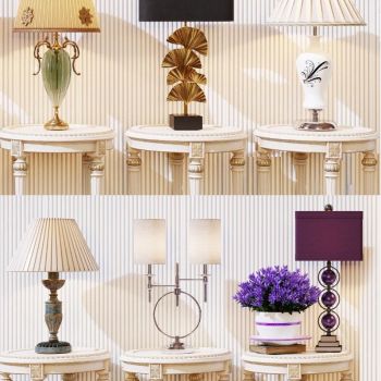 简欧美式法式金属雕花台灯