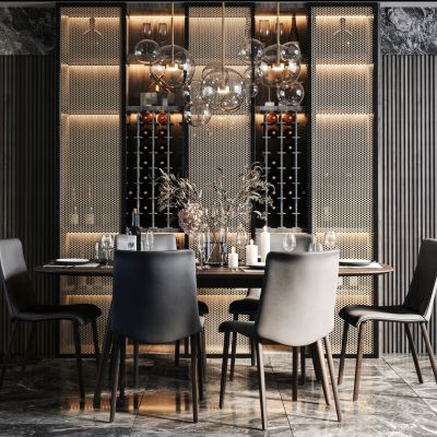 现代高级灰餐厅