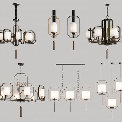 新中式吊灯组合