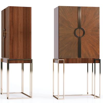 新中式实木边柜