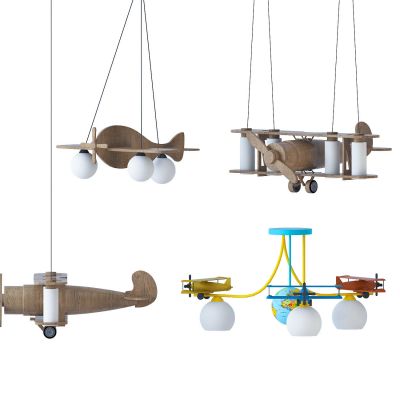 现代儿童飞机吊灯组合