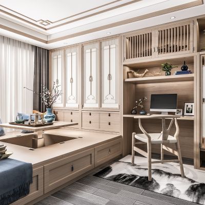 新中式日式榻榻米书房