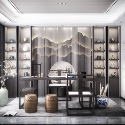 新中式书房茶室