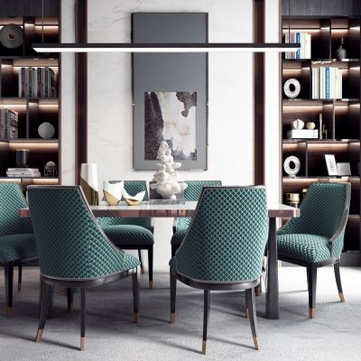 简欧餐厅餐桌椅组合