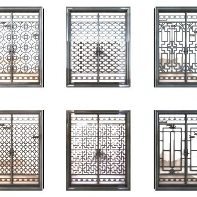 新中式窗户 新中式雕花从 新中式推拉窗