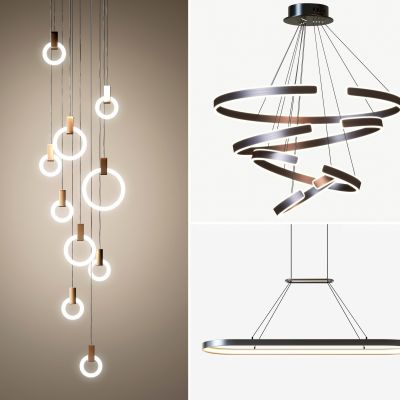 现代玻璃吊灯 圆形圈灯