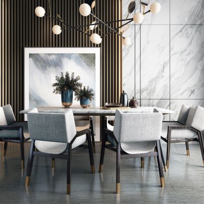 现代简约餐厅桌椅组合