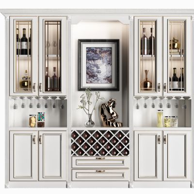简欧实木酒柜组合