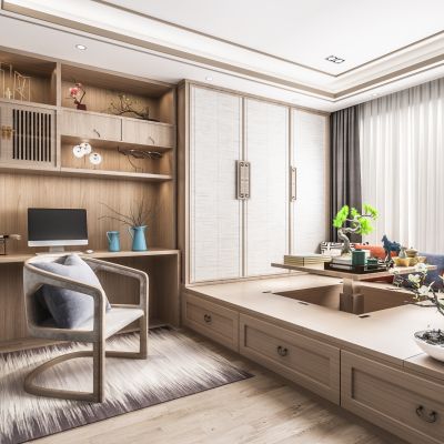 新中式日式榻榻米书房